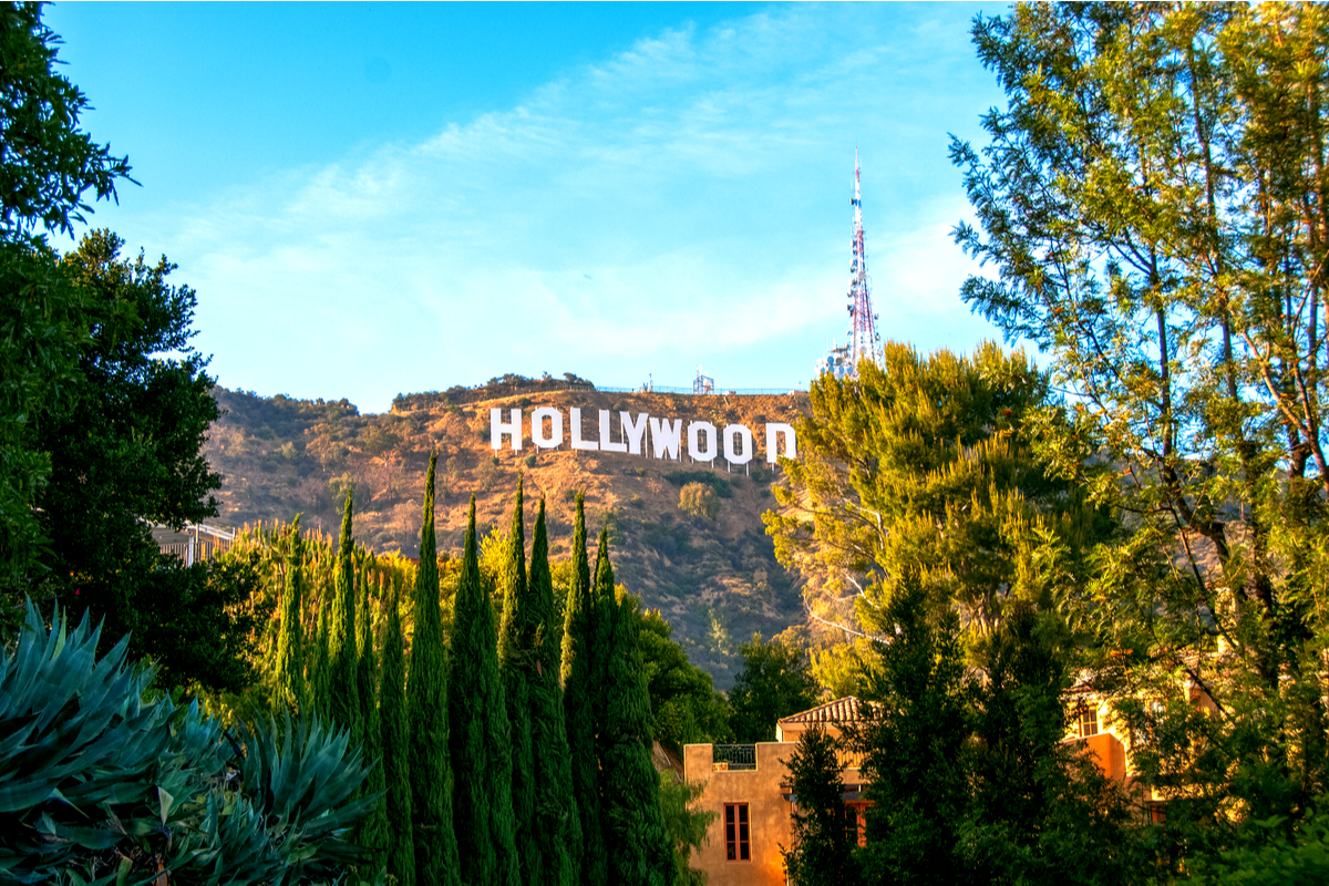 hollywood sign on hills