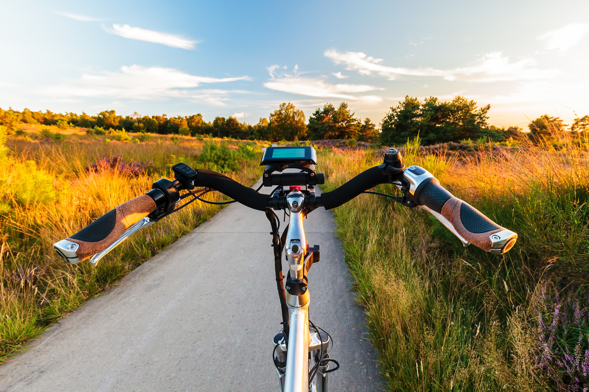 e-bike handlebars countryside